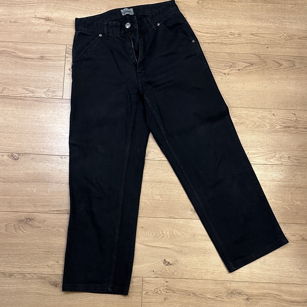 Men's Black Elwood Straight-Leg Jeans